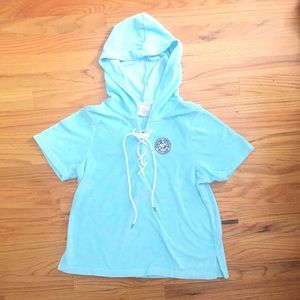Ivory Ella Terrycloth Hooded Top